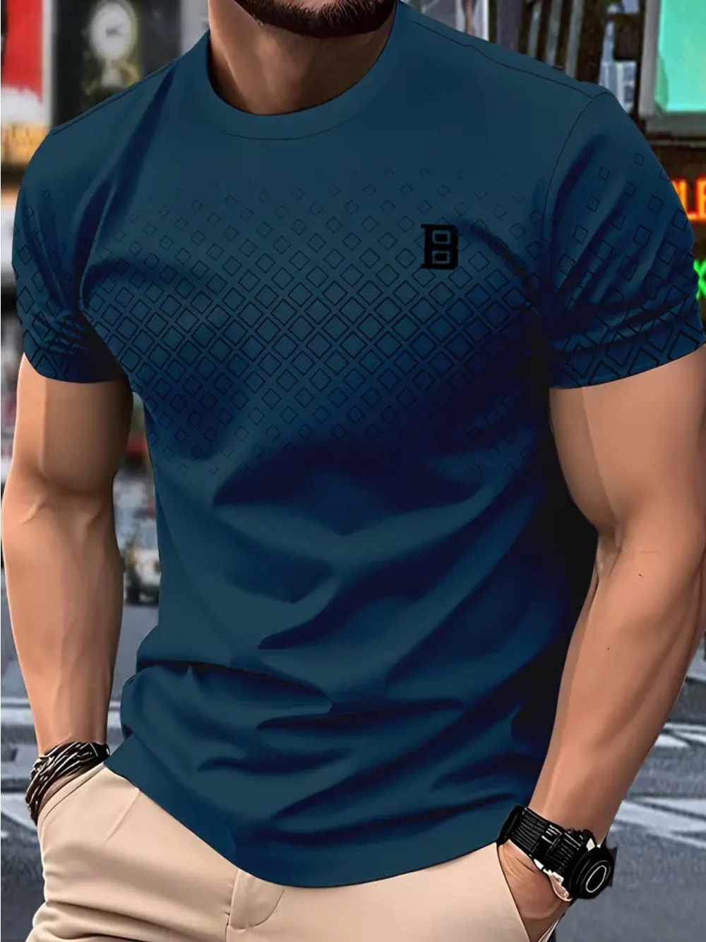 Men's Performance Crew Neck Shirt - Blue